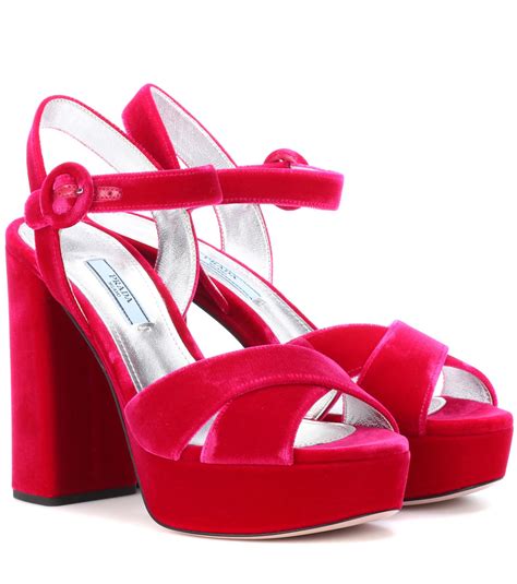 prada pink velvel sandals|prada transparent sandals.